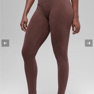 ALO seamless high waisted two tone Brown Ribbed Leggings